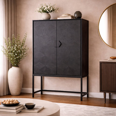   Black Oak Veneer Cabinet | Oroa.com