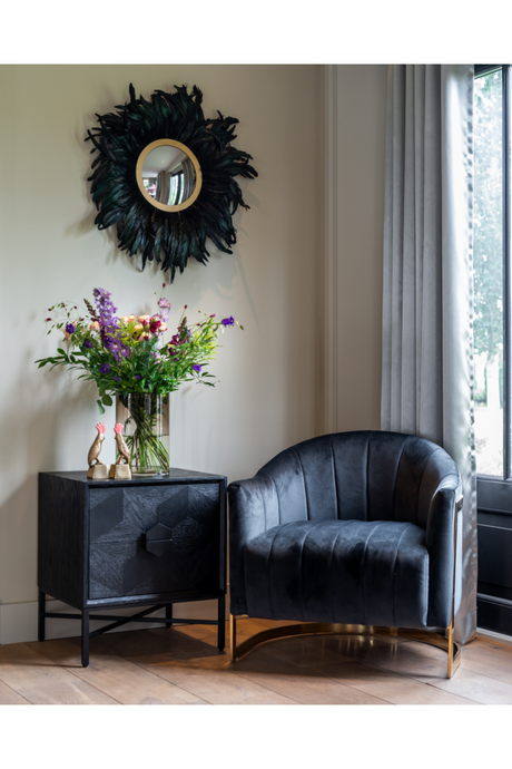 Black Wooden Chest of Drawers | Richmond Interiors Blax | OROA.com