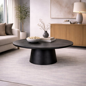   Black Oak Pedestal Coffee Table | Oroa.com