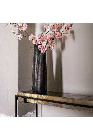 Champagne Gold Aluminum Console Table | Richmond Interiors Calloway | Oroa.com