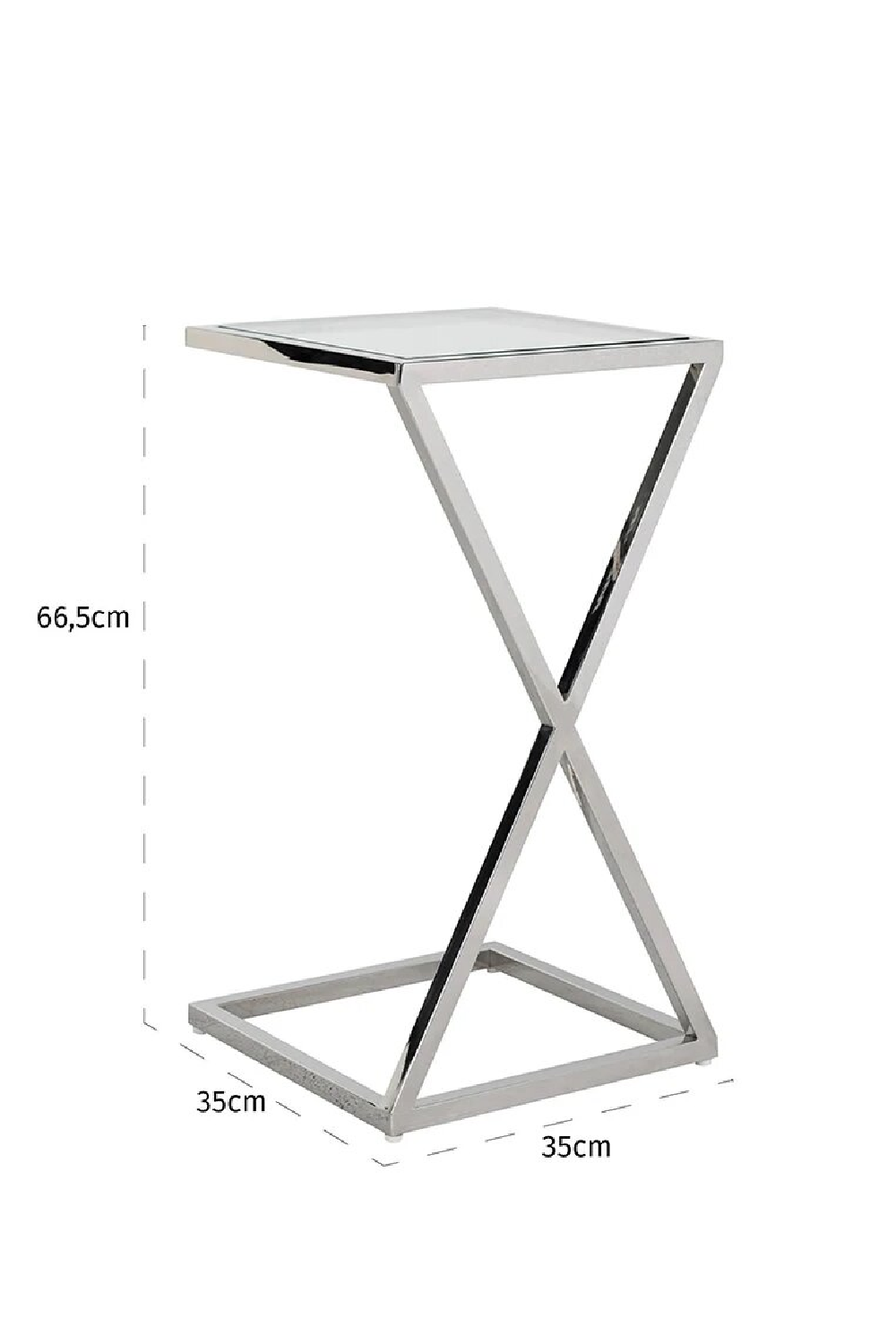 Silver Base Glass Top Side Table | OROA Paramount | OROA.com