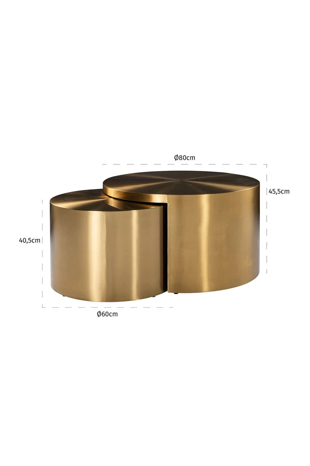 Round Brushed Gold Nesting Coffee Table | OROA.com