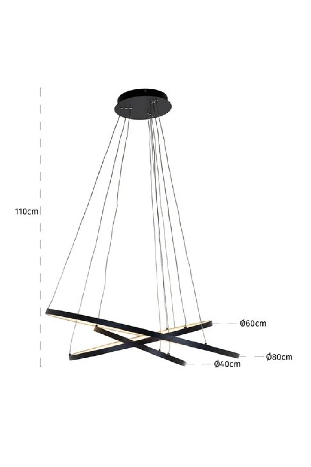 Black Aluminum Modern Hanging Lamp | OROA Amira | OROA.com