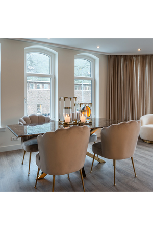 Scalloped Khaki Velvet Chair | OROA Pippa | Oroa.com