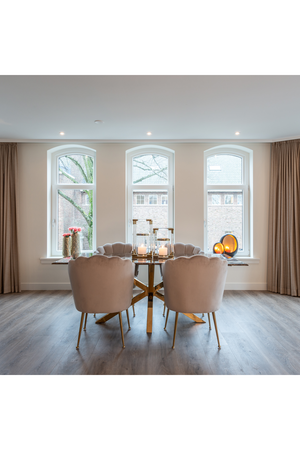 Scalloped Khaki Velvet Chair | Richmond Interiors Pippa | Oroa.com