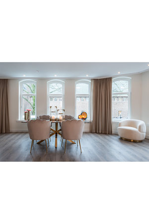 Scalloped Khaki Velvet Chair | Richmond Interiors Pippa | Oroa.com