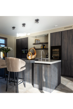 Modern Velvet Bar Stool | Richmond Interiors Indigo | Oroa.com