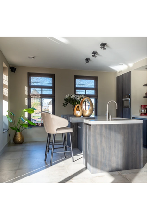 Modern Velvet Bar Stool | Richmond Interiors Indigo | Oroa.com