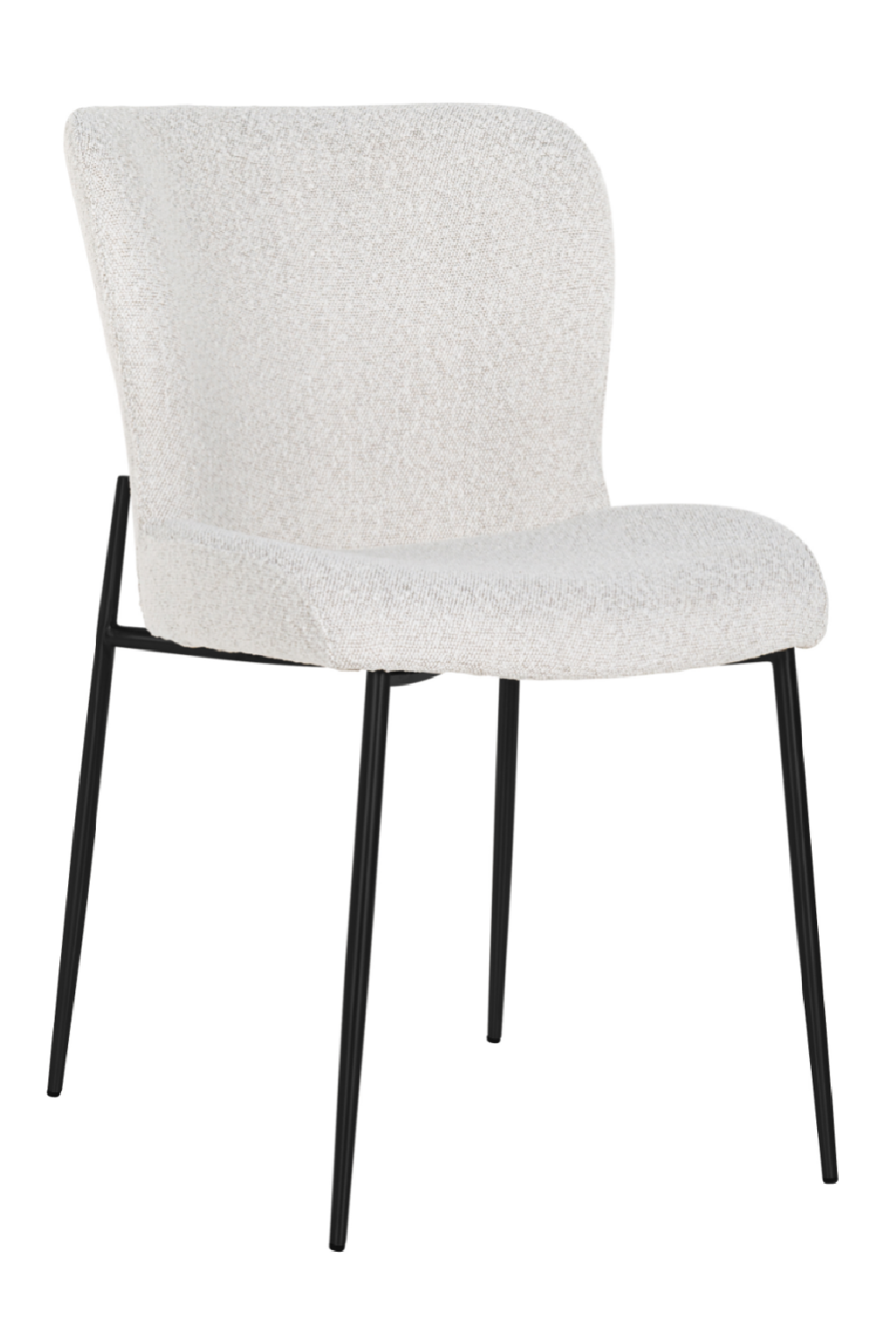 Minimalist White Bouclé Chair | OROA Darby | OROA.com
