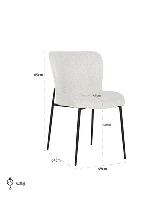 Minimalist White Bouclé Chair | Richmond Interiors Darby | OROA.com