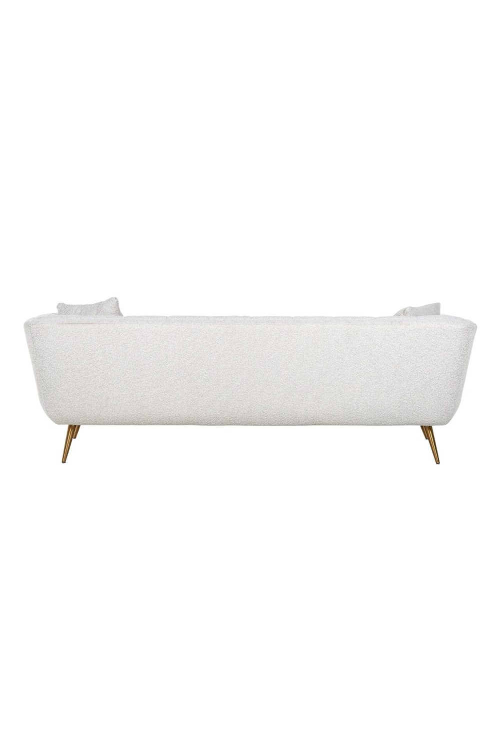 White Bouclé Channel Stitched Sofa | OROA Huxley | OROA.com