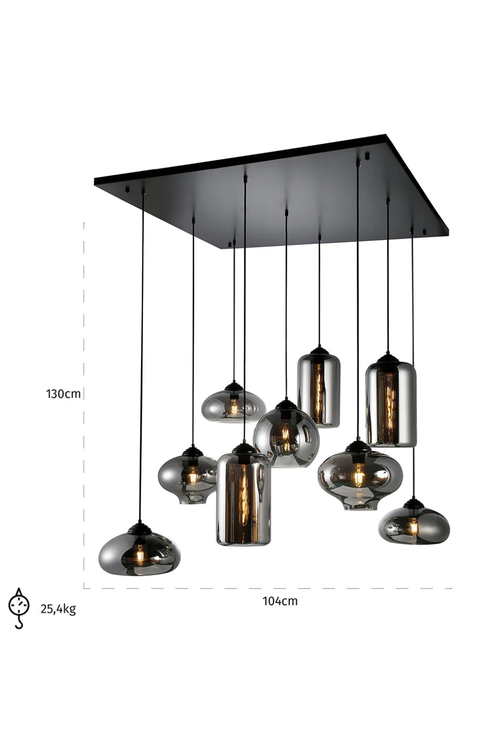 Black Glass Hanging Lamp | OROA Axelle | OROA.com