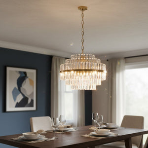   Modern European furniture - Tiered Crystal Glass Chandelier S - www.oroa.com | Oroa.com