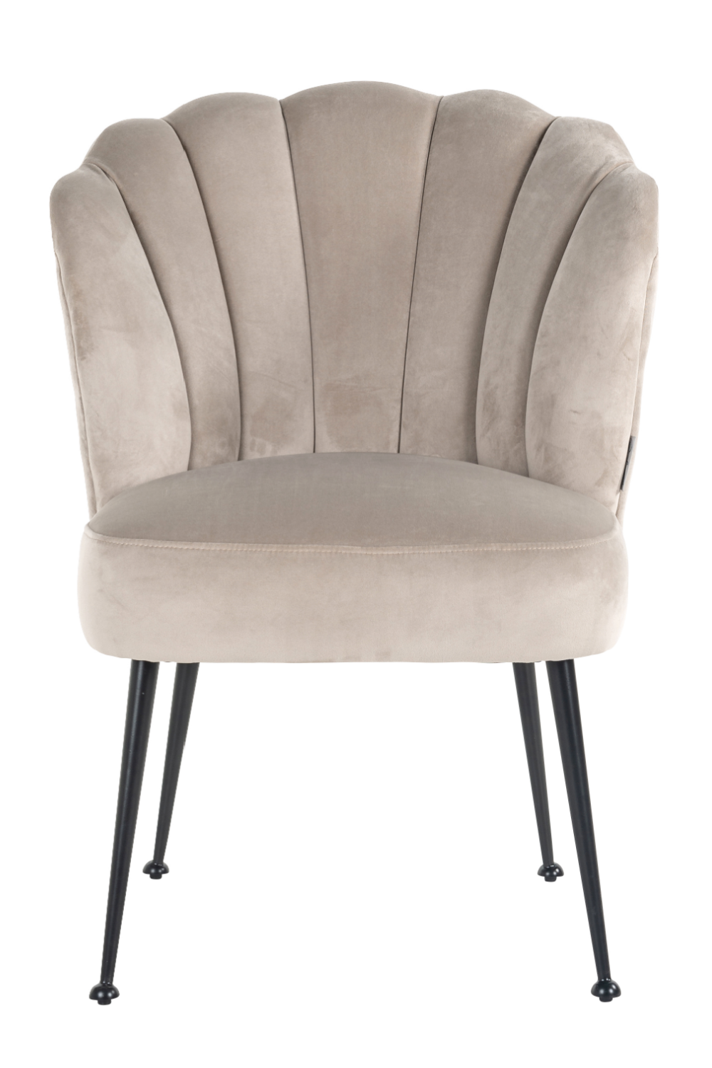 Scalloped Khaki Velvet Chair | OROA Pippa | Oroa.com