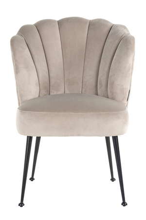 Scalloped Khaki Velvet Chair | OROA Pippa | Oroa.com