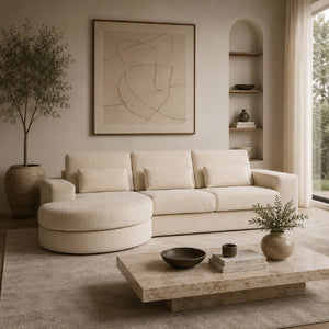   White Chenille Upholstered Sofa | Oroa.com