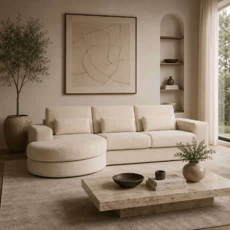   White Chenille Upholstered Sofa | Oroa.com