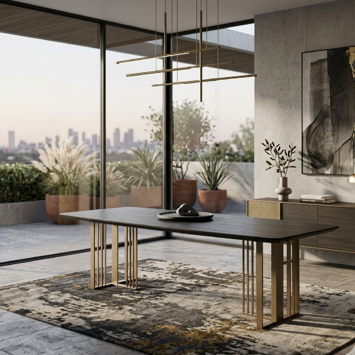   Black Oak Dining Table | Oroa.com