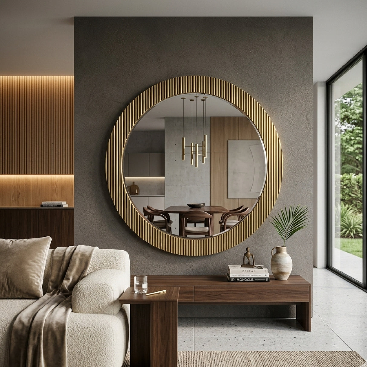  Gold Round Mirror | Oroa.com