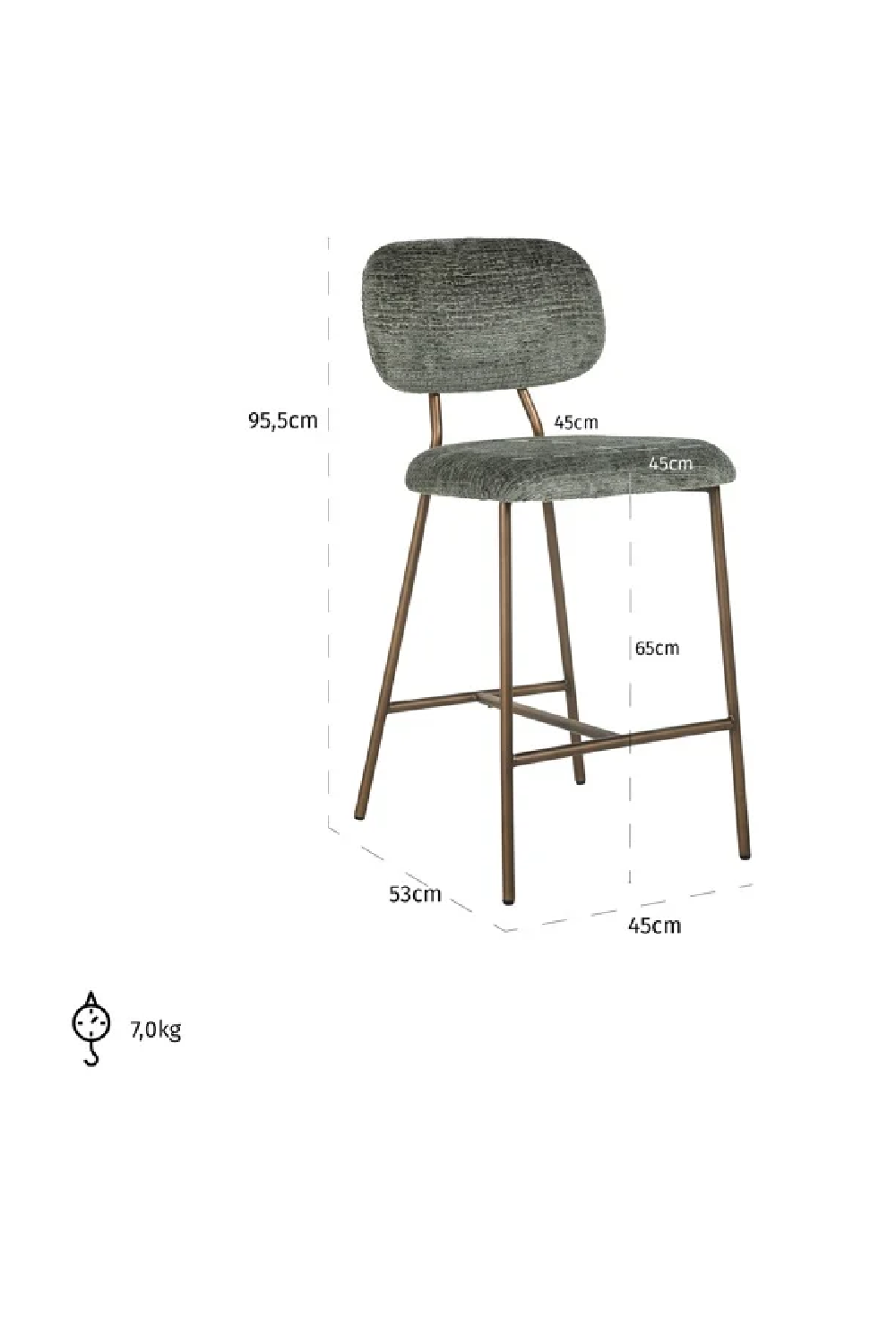 Brushed Metal Counter Stool | Richmond Interiors Xenia | Oroa.com