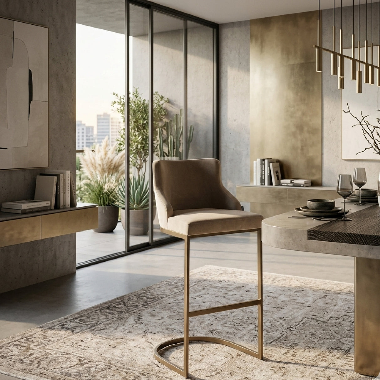   Modern Upholstered Bar Stool | Oroa.com