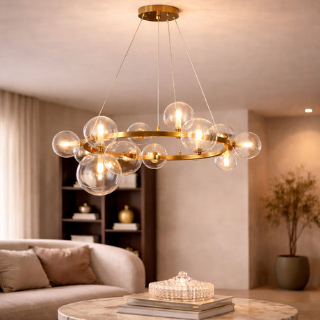   Clear Glass Spheres Chandelier | Oroa.com
