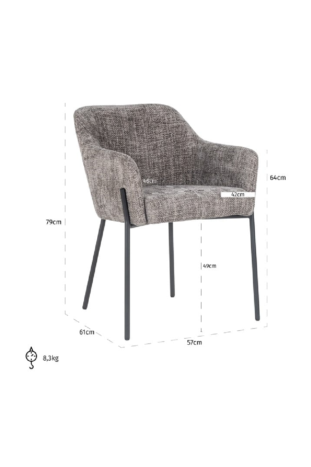 Upholstered Dining Armchair | OROA Fay | Oroa.com