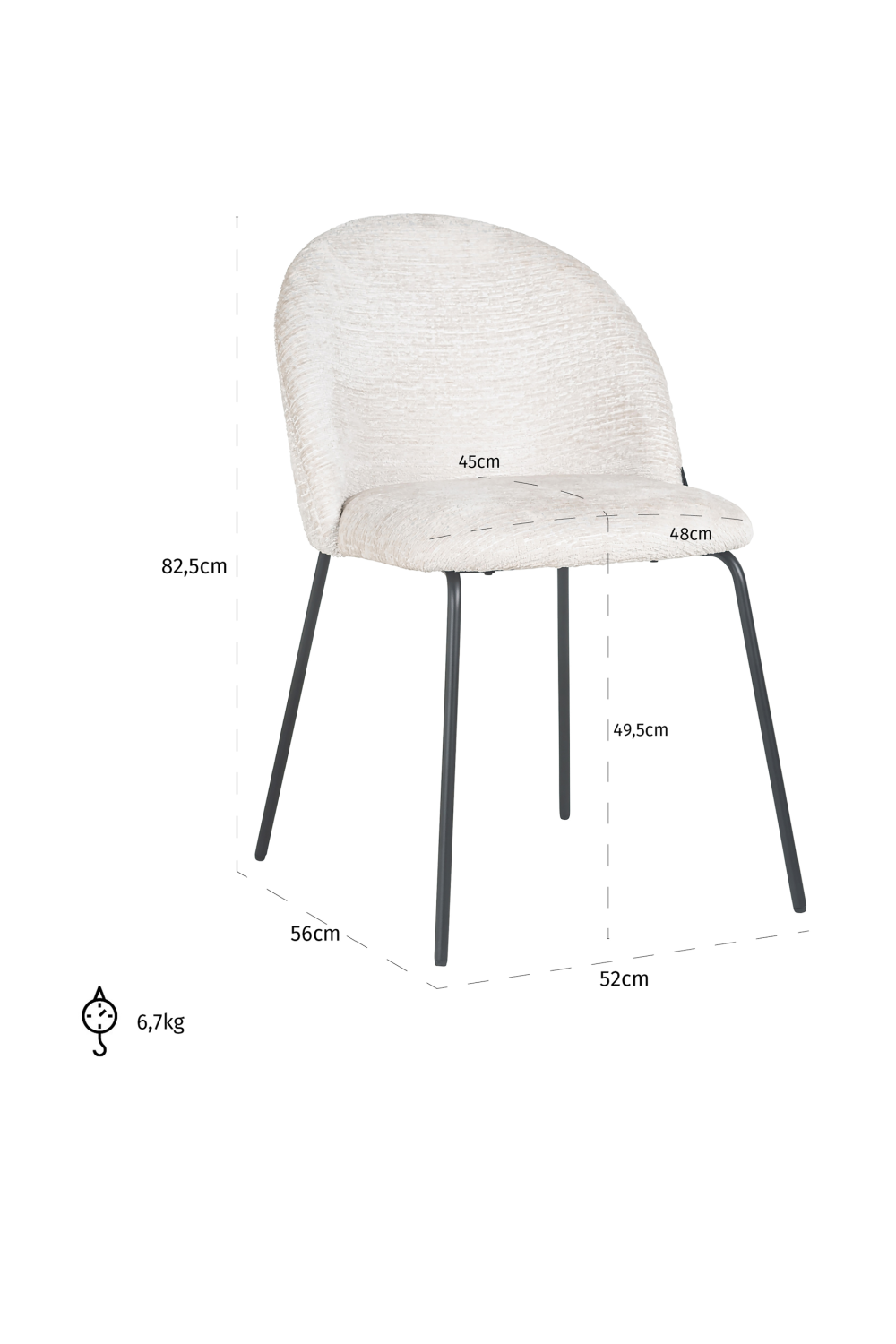 Minimalist Dining Chair | Richmond Interiors Alyssa | Oroa.com