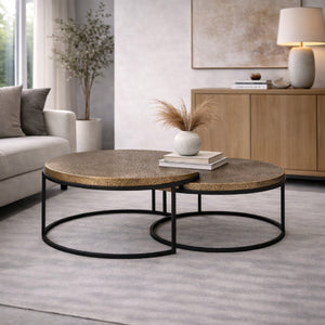   Round Metal Nesting Coffee Tables (2) | Oroa.com
