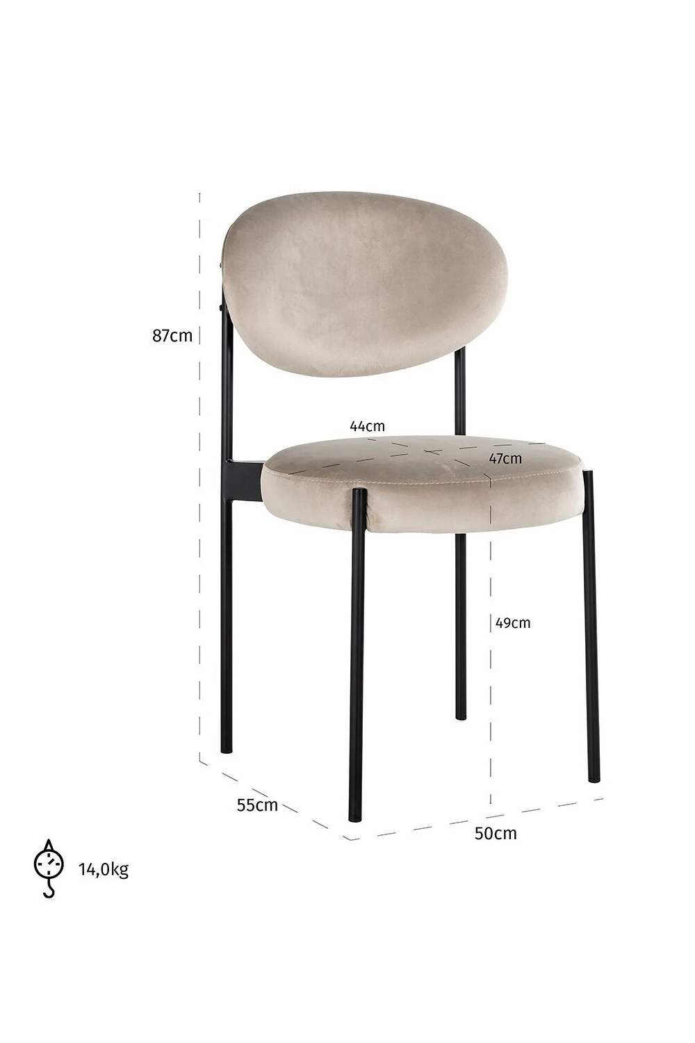 Upholstered Modern Dining Chair | OROA Kaylee | Oroa.com