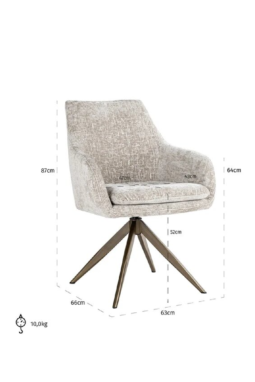 Upholstered Quadropod Swivel Chair | OROA Lisonne | Oroa.com