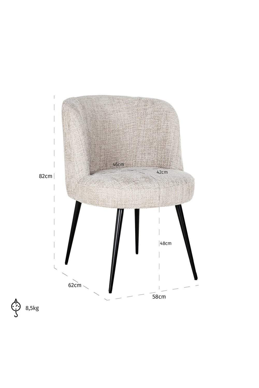 Curved Back Dining Chair | OROA Morton | Oroa.com