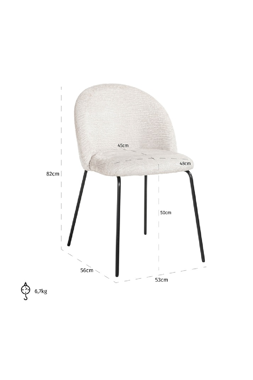 White Dining Chair | OROA Alyssa | Oroa.com