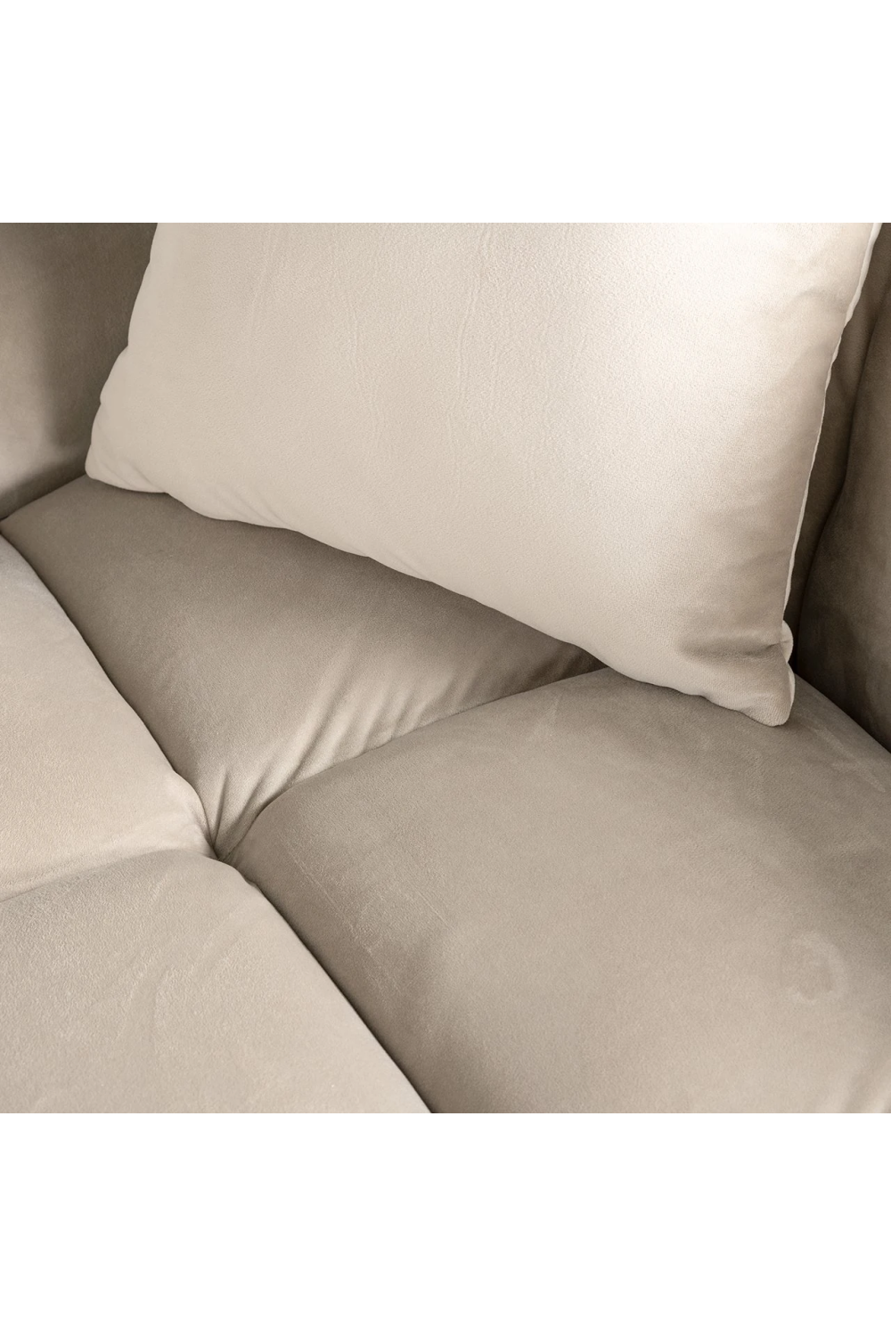Khaki Velvet Channeled Sofa | OROA Cube | Oroa.com