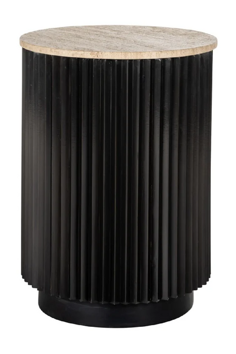 Round Travertine End Table | Richmond Interiors Hampton | Oroa.com