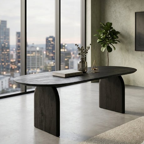   Black Mango Wood Dining Table | Oroa.com