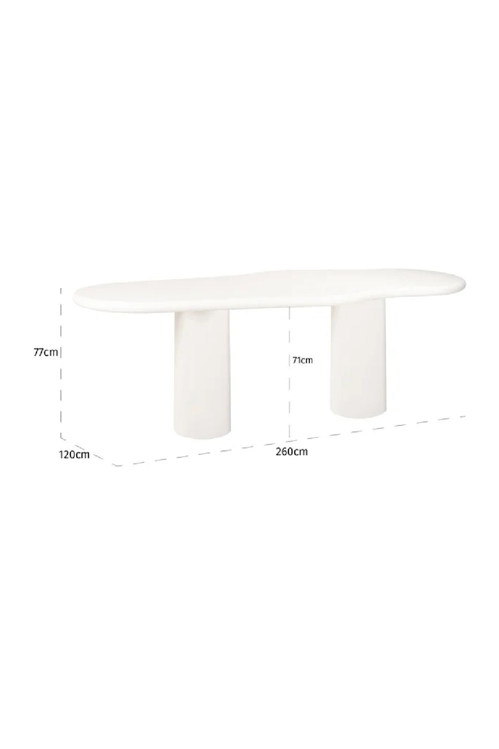 White Organic-Shaped Dining Table | Richmond Interiors Bloomstone | Oroa.com