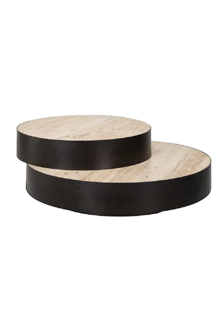 Round Travertine Layered Coffee Table | Richmond Interiors Avalon | Oroa.com