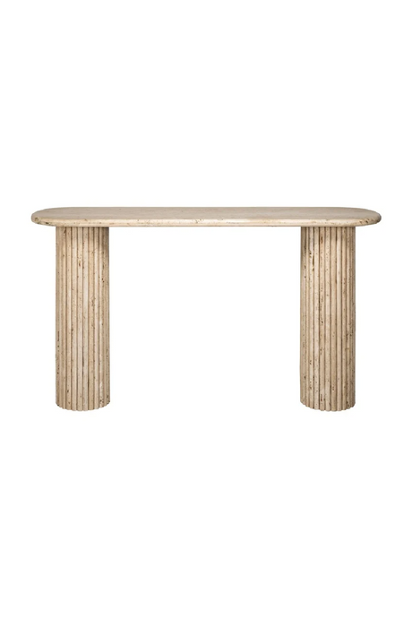 Oval Travertine Console Table | Richmond Interiors La Cantera | Oroa.com
