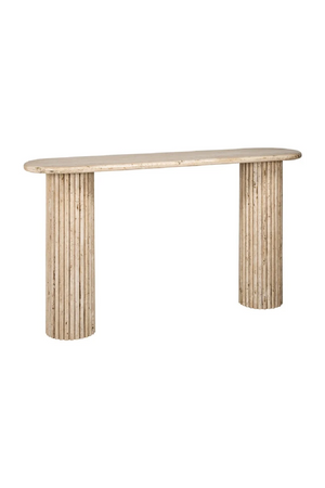 Oval Travertine Console Table | Richmond Interiors La Cantera | Oroa.com