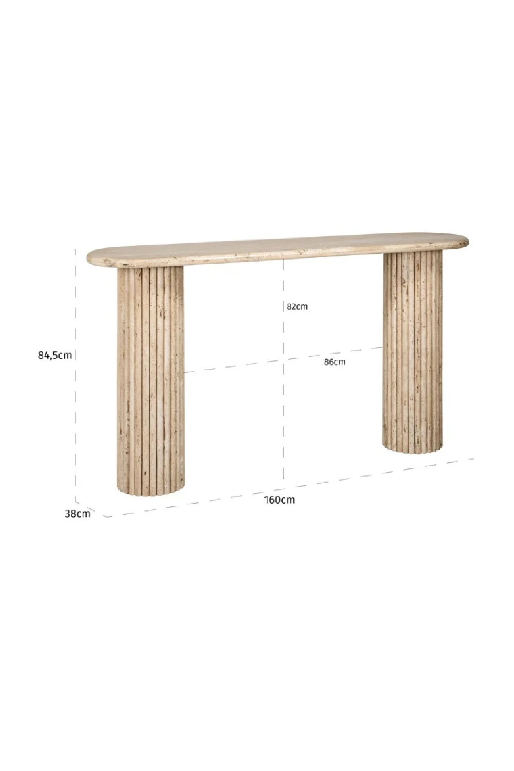 Oval Travertine Console Table | Richmond Interiors La Cantera | Oroa.com