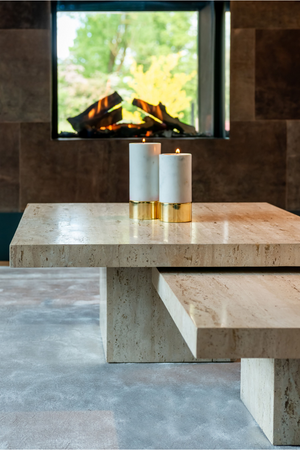 Square Travertine Coffee Table (2) | Richmond Interiors La Cantera | Oroa.com
