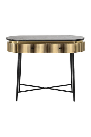Oblong Marble 2-Drawer Console Table | Richmond Interiors Ironville | Oroa.com