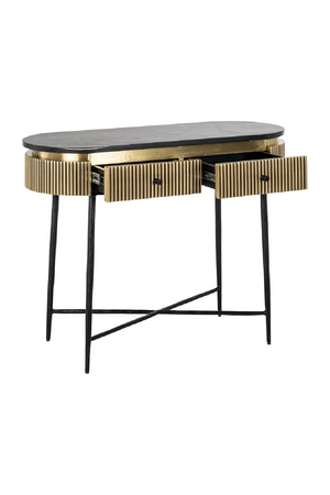 Oblong Marble 2-Drawer Console Table | Richmond Interiors Ironville | Oroa.com