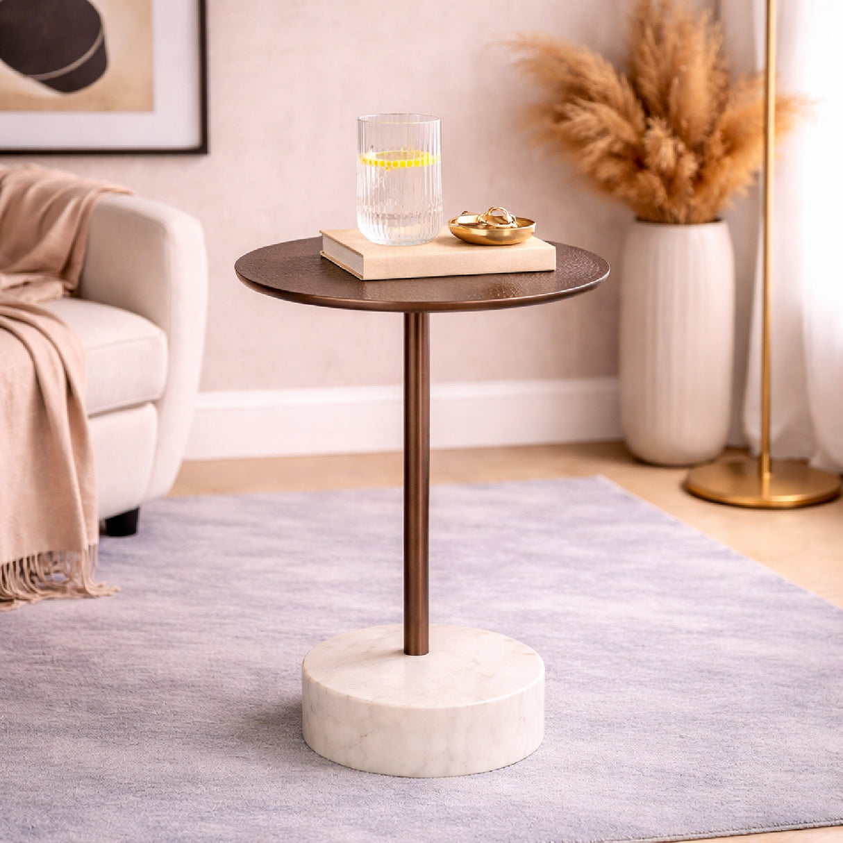   Aluminum Pedestal Side Table | Oroa.com