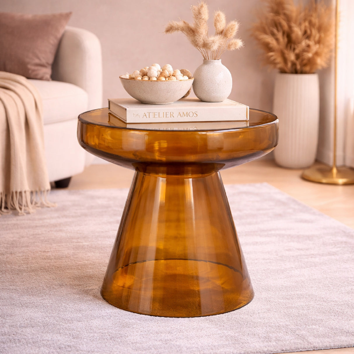   Brown Glass Side Table | Oroa.com