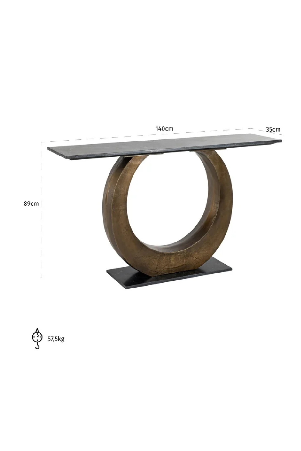 Aluminium Ring Console Table | Richmond Interiors Luna | Oroa.com