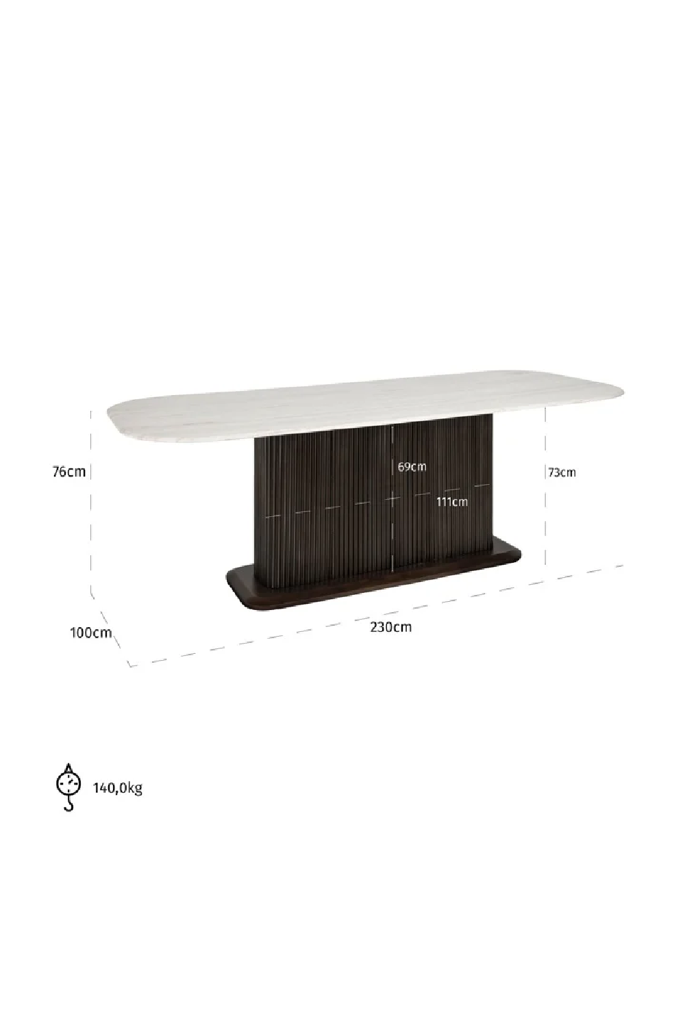 White Marble Rectangular Dining Table | OROA Mayfield | Oroa.com