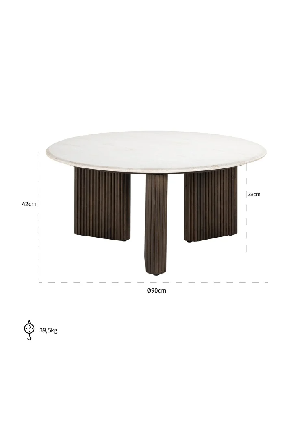 Round White Marble Coffee Table | OROA Mayfield | Oroa.com