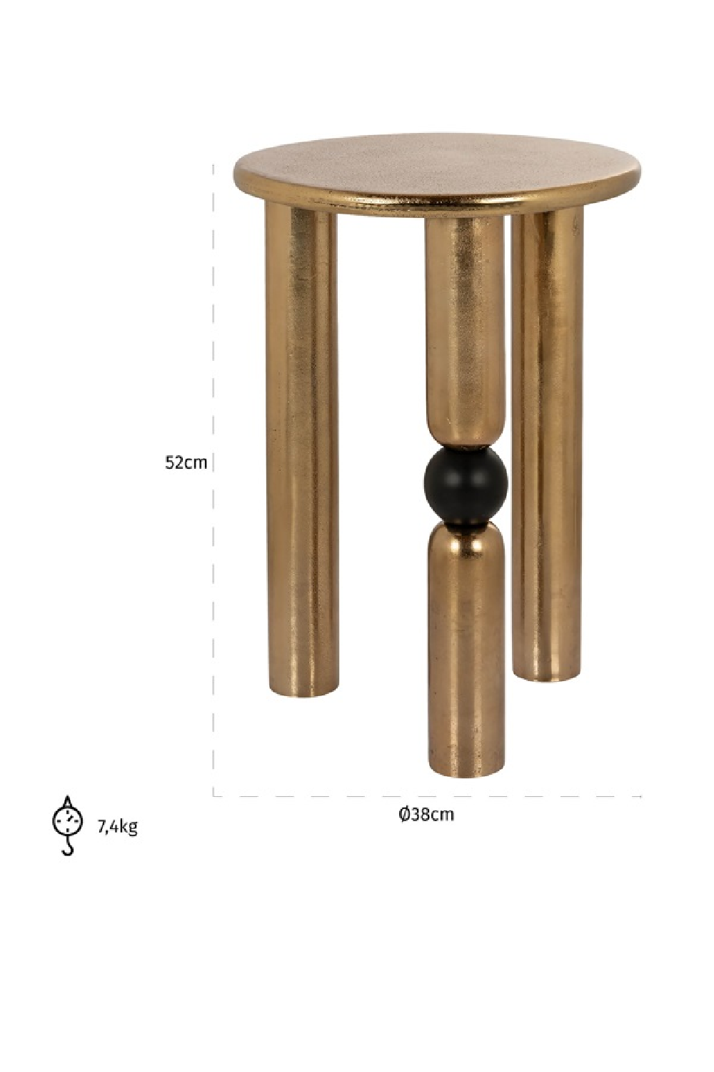 Gold Round Side Table | OROA Marshall | Oroa.com